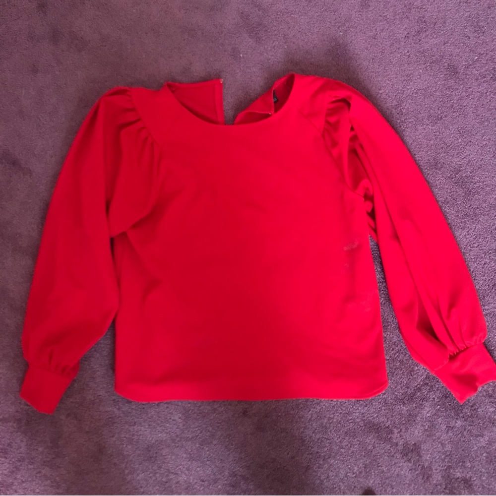Red long sleeve Ann Taylor Blouse